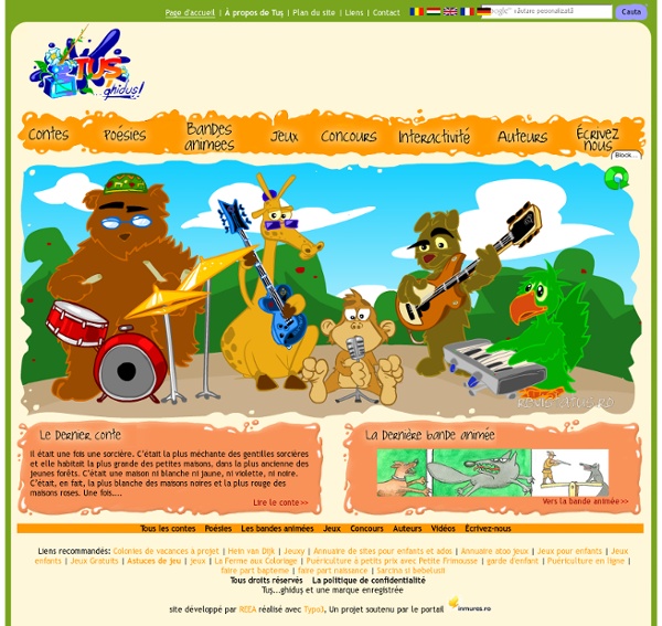 Page d'accueil: La revue Tus - revue en ligne pour enfants avec contes, poésies, animations, audio