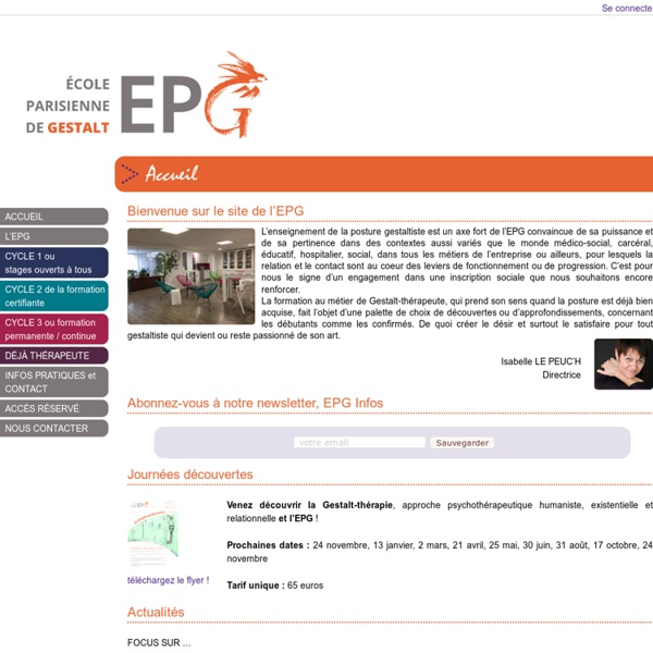 Ecole Parisienne de Gestalt (EPG) : structure de la formation longue de psychothérapeute gestaltiste