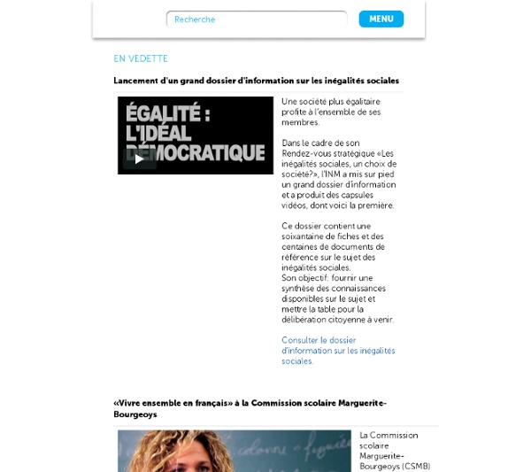 Accueil - Institut du Nouveau Monde