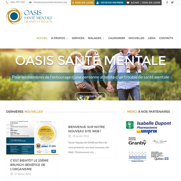 Oasis Santé Mentale - Pour les membres de l'entourage d'une personne atteinte d'un trouble de santé mentale