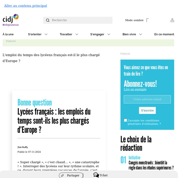 CIDJ.COM : études, métiers, orientation, jobs & stages, formations,...