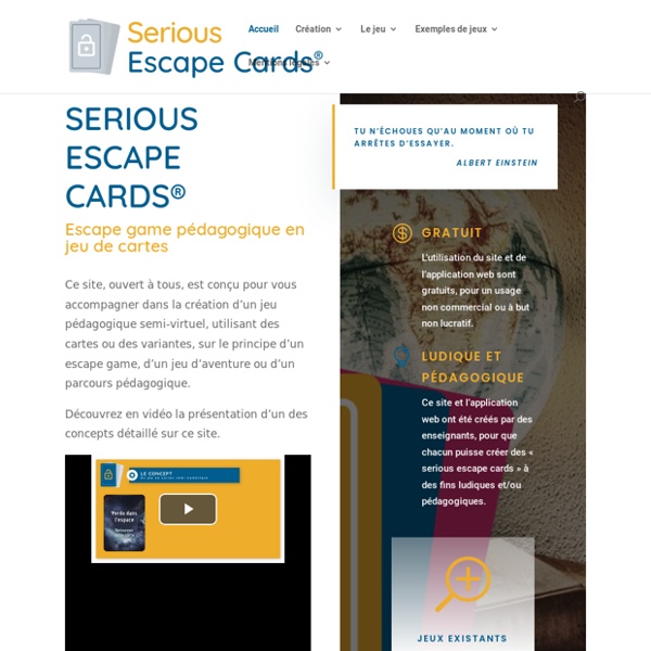 Accueil - Serious Escape Cards