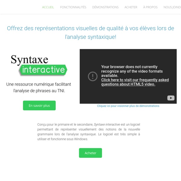 Syntaxe interactive - Accueil - Syntaxe interactive