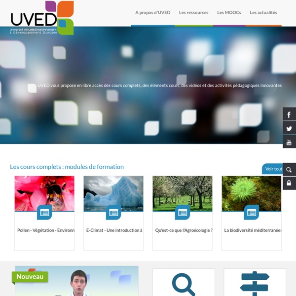 Université Virtuelle Environnement et Développement Durable - Accueil - Uved