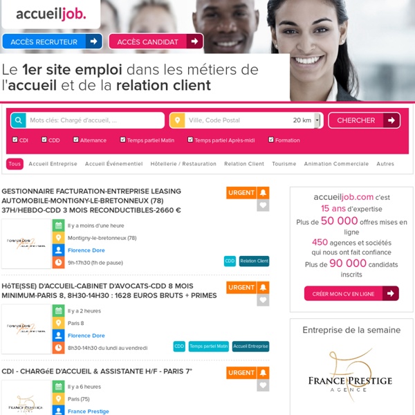 Accueil-Job - Offres d'emploi Accueil et Relation clients
