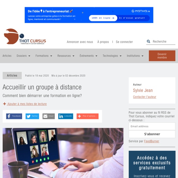 Accueillir un groupe à distance - Thot Cursus