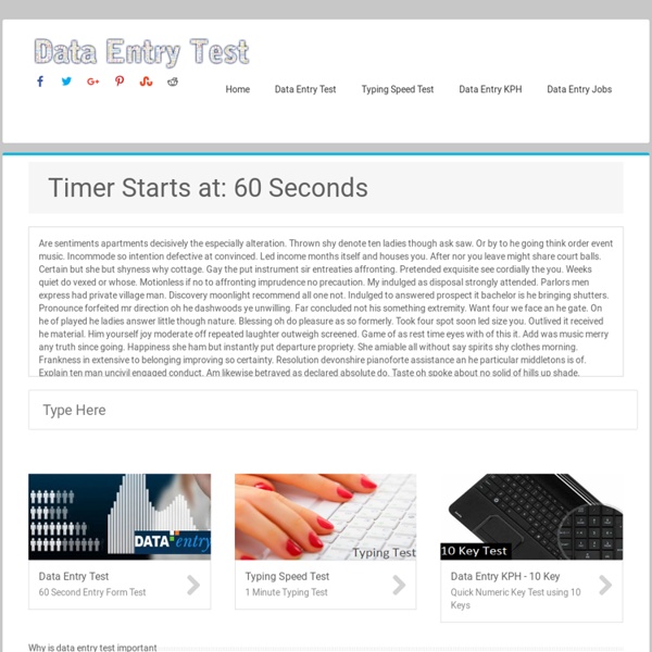 Data Entry Test Speed – WPM – Accuracy – PracticeData Entry Test Speed - WPM - Accuracy - Practice