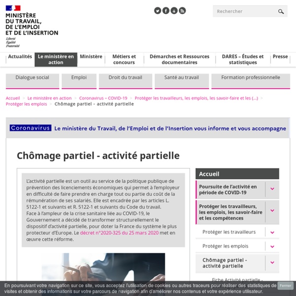 Chômage partiel - activité partielle - ministère du Travail