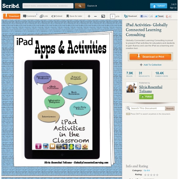 iPad Activities- Globally Connected Learning Consulting