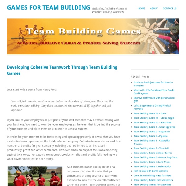 Activities, Initiative Games & Problem Solving Exercises