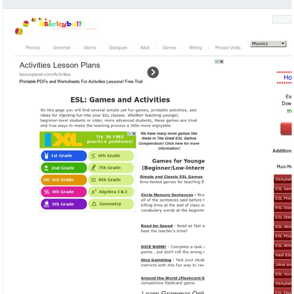 STICKYBALL: Classic ESL Games and Activities