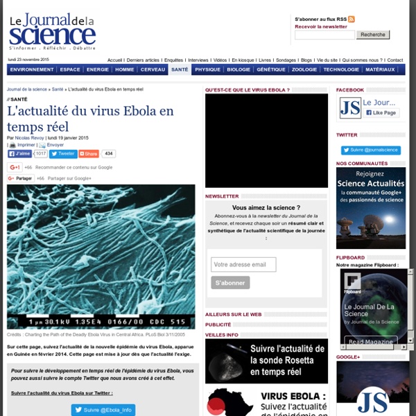 L'actualité du virus Ebola en temps réel