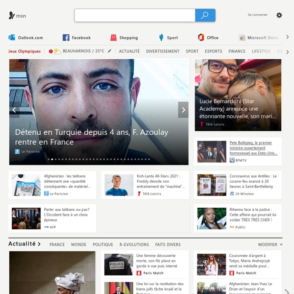 MSN.fr Actualités, magazines people &amp; féminin, Outlook et Hotmail