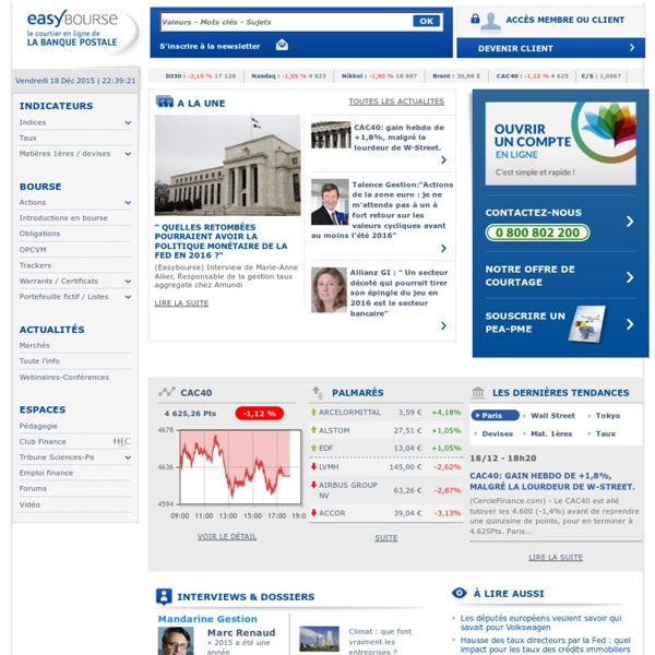 Bourse et cotations, actualités financières, bourse en ligne, comprendre l'économie et investir