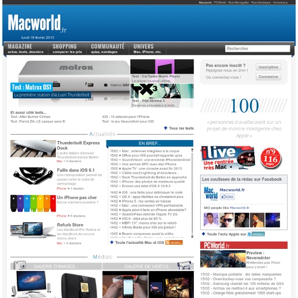 Macworld.fr, Article, Actualité Apple, Mac, Ipod, Iphone