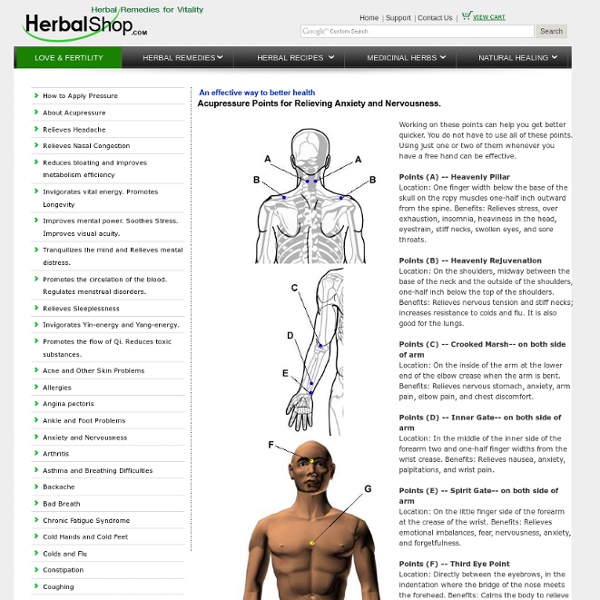 Acupressure Points for Relieving Anxiety and Nervousness