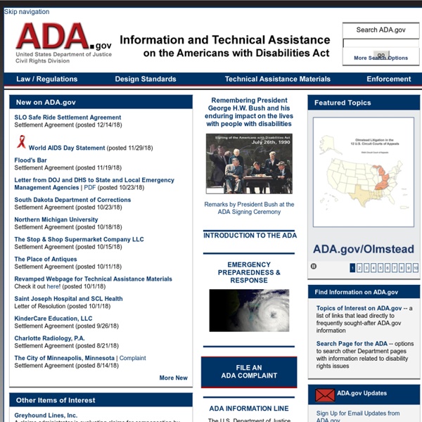 Department of Justice ADA Home Page