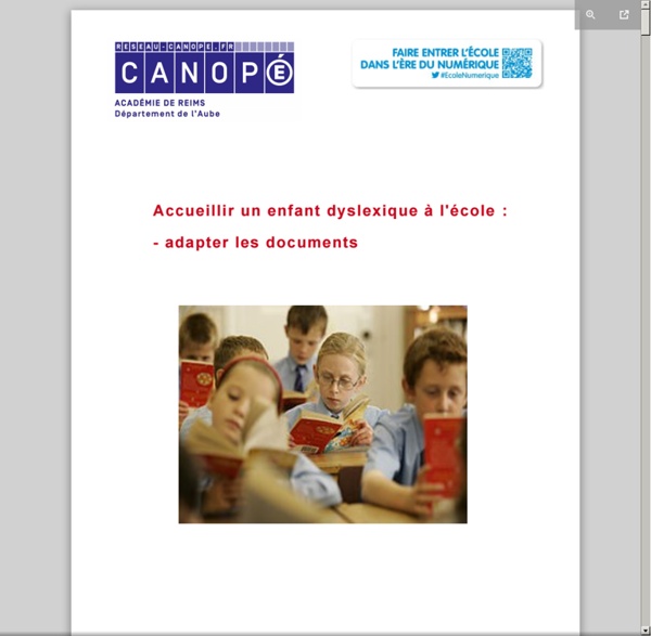 Adaptation des documents pour un élève dyslexique