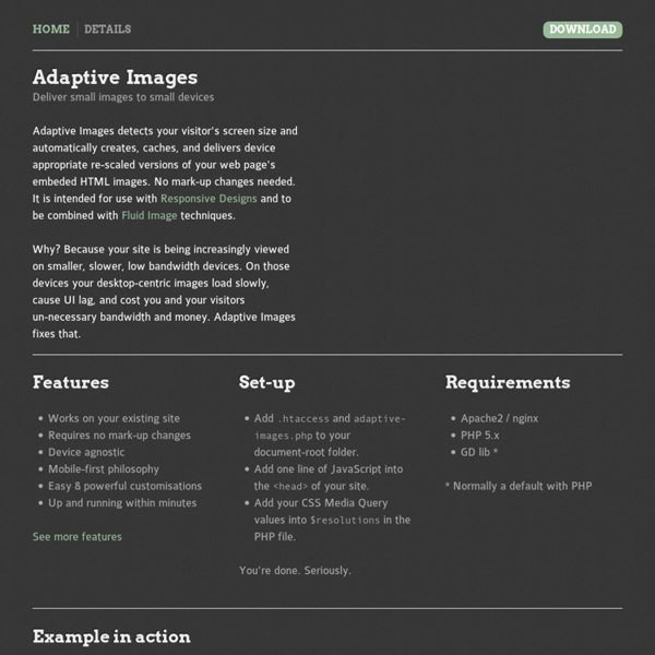 Adaptive Images in HTML