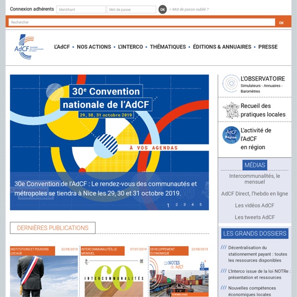 ADCF site de l'intercommunalité
