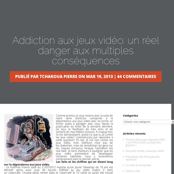 Addiction aux jeux vidéo: un réel danger aux multiples conséquences » L'UQAT, mon blogue!