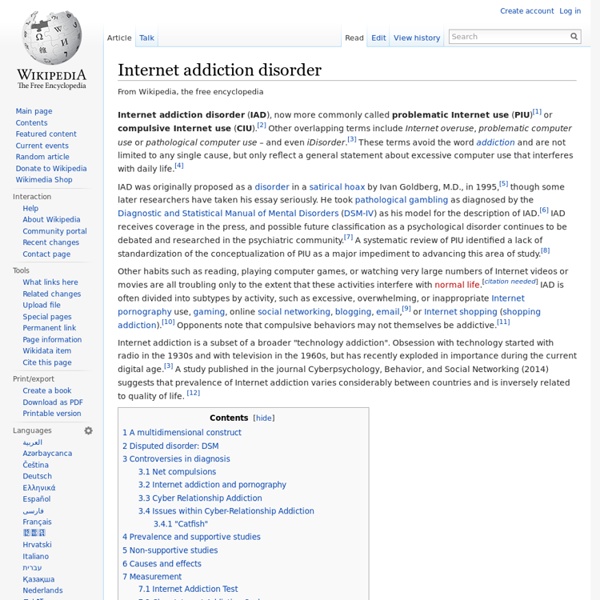 Internet addiction disorder - Wikipedia