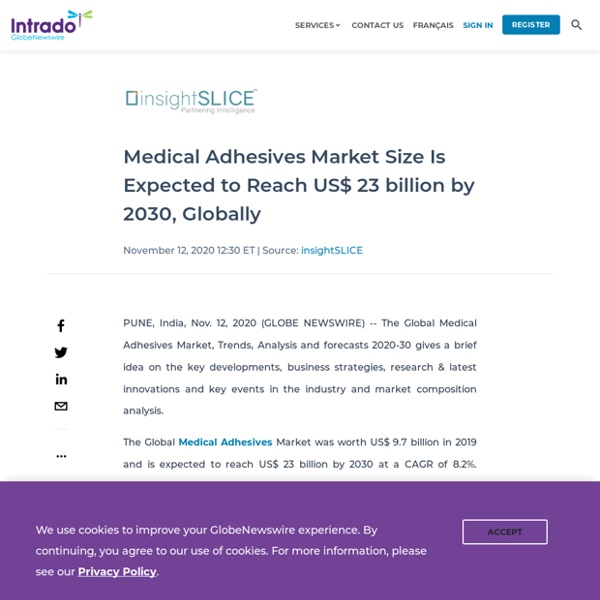 Medical Adhesives Market Size Is Expected to Reach US$ 23 billion by 2030, Globally