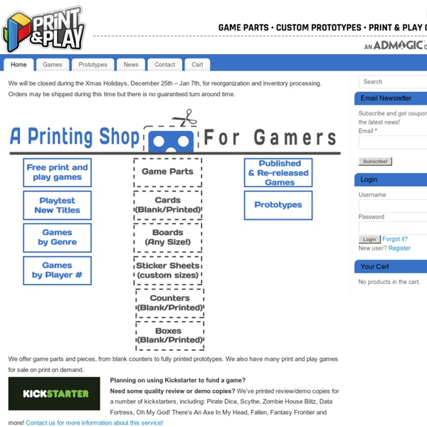 Print & Play Admagic – 48 hour Turnaround Time for Custom Prototypes & Game Parts!