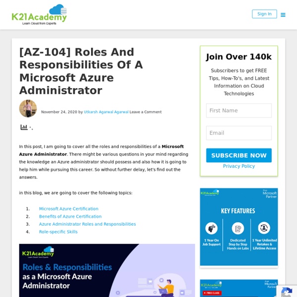 Microsoft Azure Administrator Roles And Responsibilities