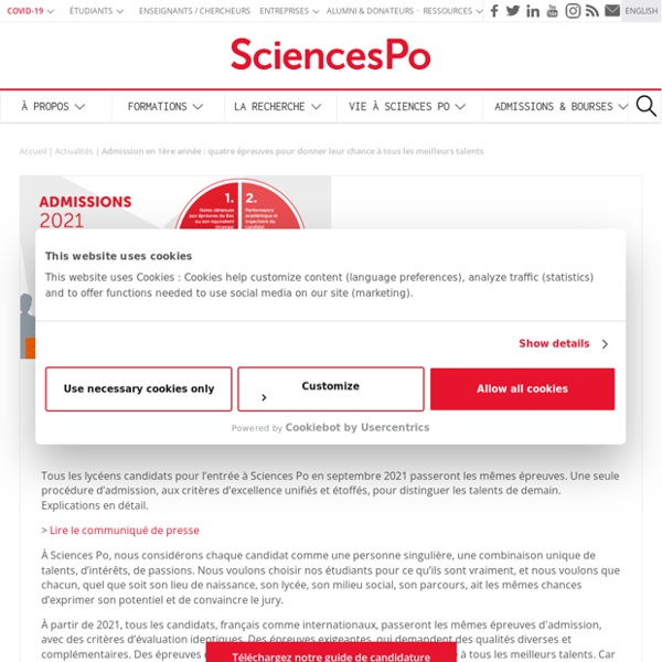 Admission à Sciences Po PARIS pour 2021