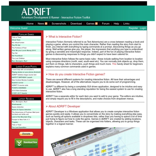 ADRIFT: Create your own Interactive Fiction