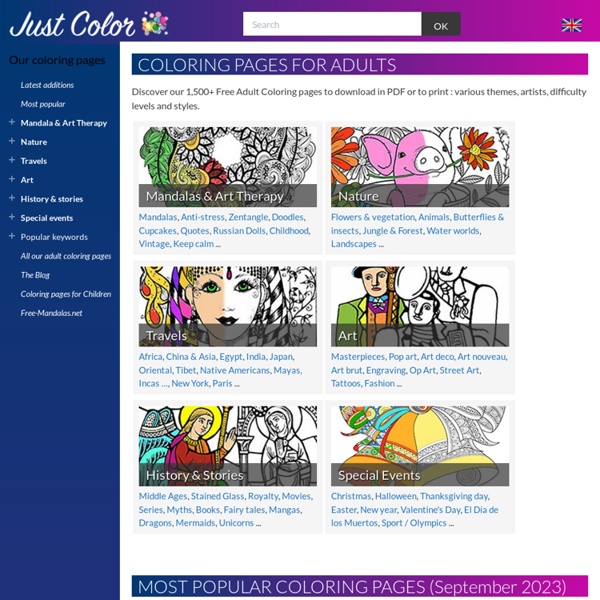 JustColor : Adult Coloring Pages · Download or Print for Free !