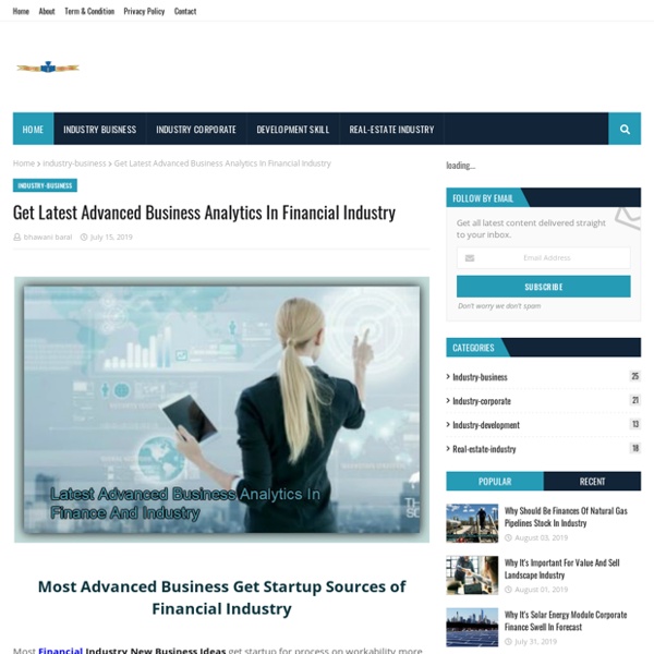 Get Latest Advanced Business Analytics In Financial Industry