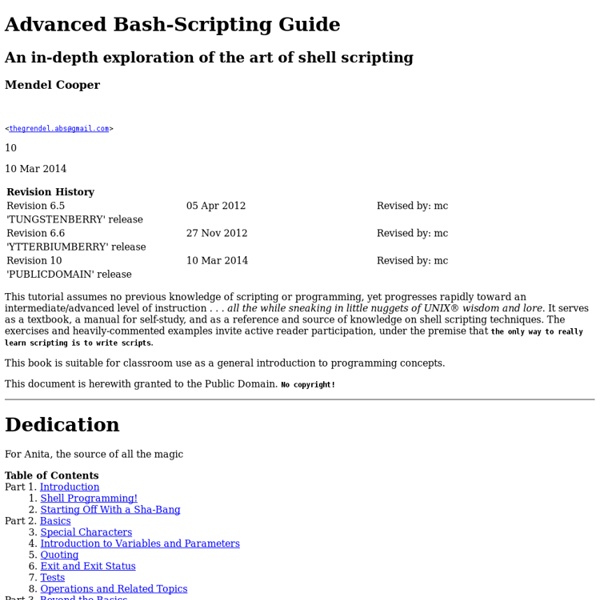 Advanced Bash-Scripting Guide