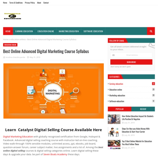 Best Online Advanced Digital Marketing Course Syllabus