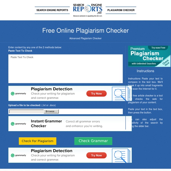 Advanced Plagiarism Checker | Free Article Checker Online | Pearltrees