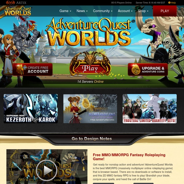 Adventure Quest Worlds New release! MMORPG and browser game to play