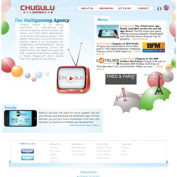 Advergame, Jeux iPhone et Jeux publicitaires by Chugulu, studio de création de jeux en ligne - Chugulu Games