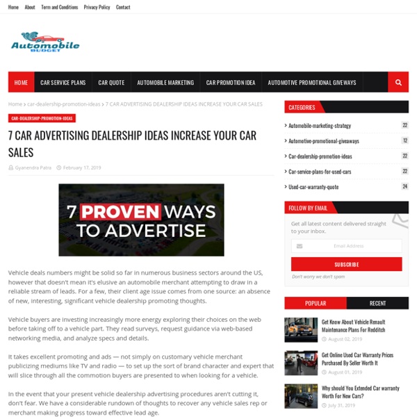 7 CAR ADVERTISING DEALERSHIP IDEAS INCREASE YOUR CAR SALES