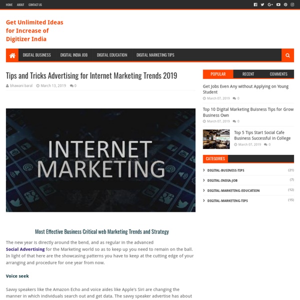 Tips and Tricks Advertising for Internet Marketing Trends 2019