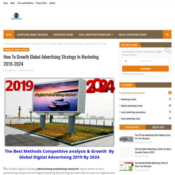 How To Growth Global Advertising Strategy In Marketing 2019-2024
