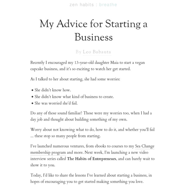 My Advice for Starting a Business