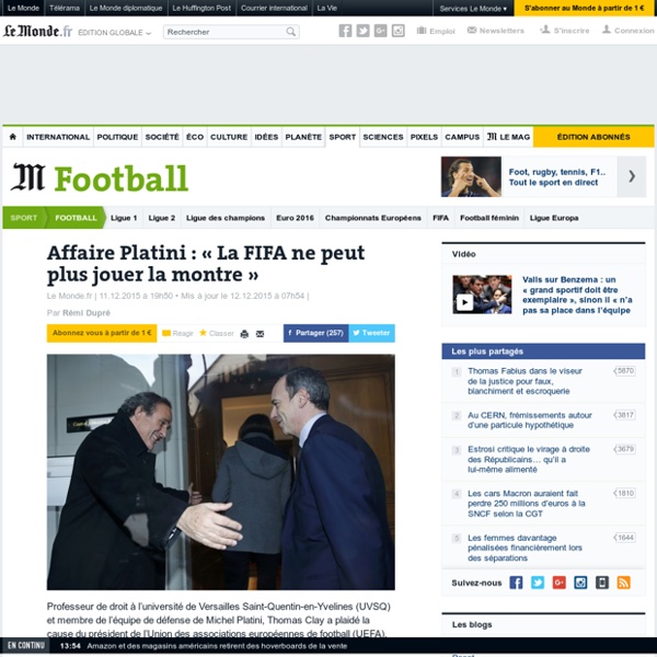 Affaire Platini : « La FIFA ne peut plus jouer la montre »