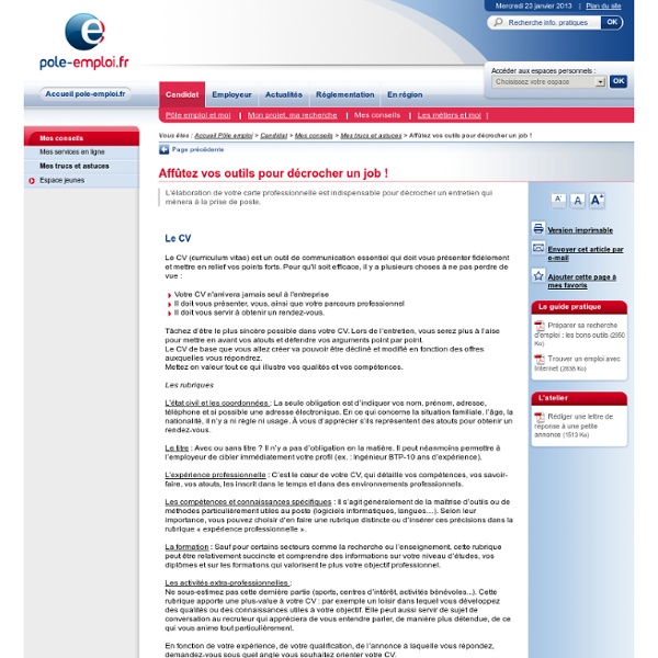 cv en ligne pole emploi obligatoire