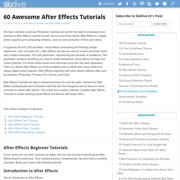 60 Best After Effects Tutorials Of All Times