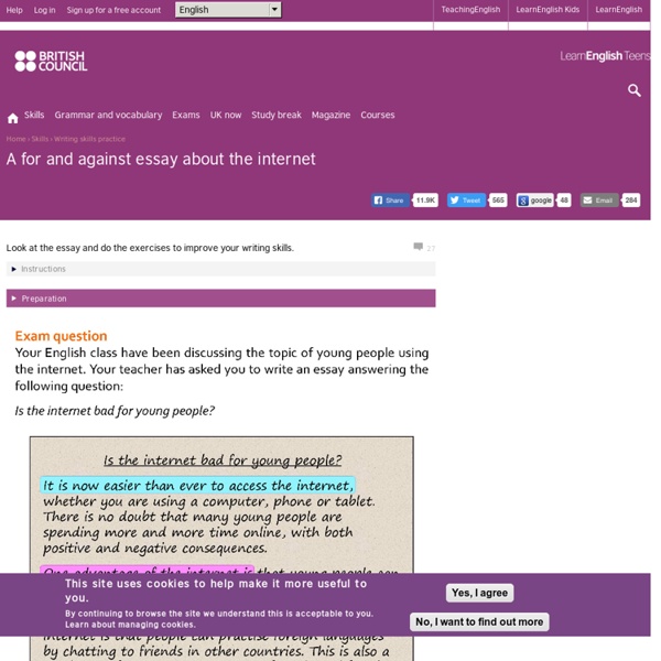 A for and against essay about the internet
