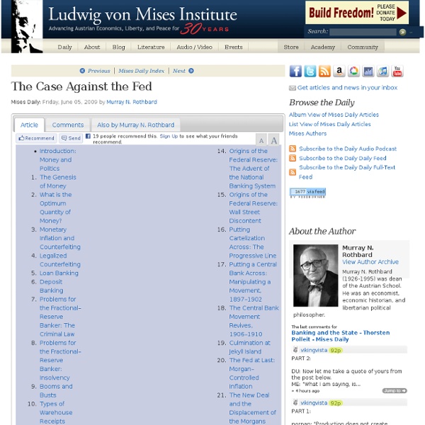 The Case Against the Fed - Murray N. Rothbard