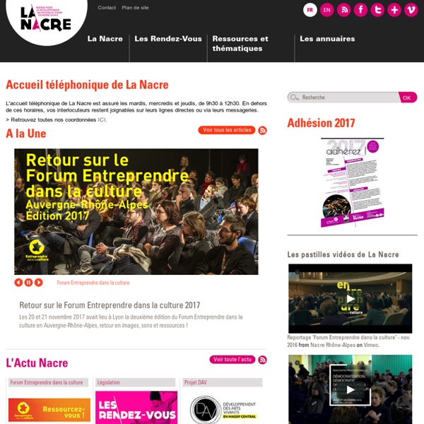 La NACRe: Bienvenue sur le site de la NACRe