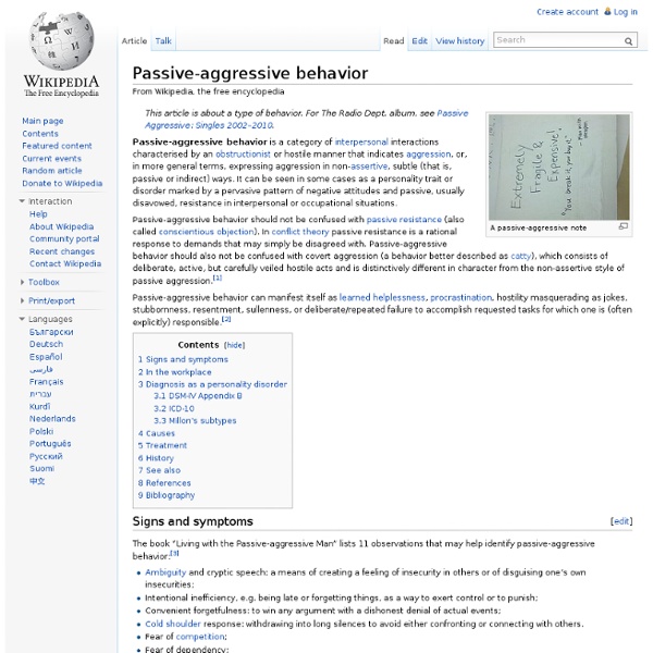 Passive-aggressive behavior