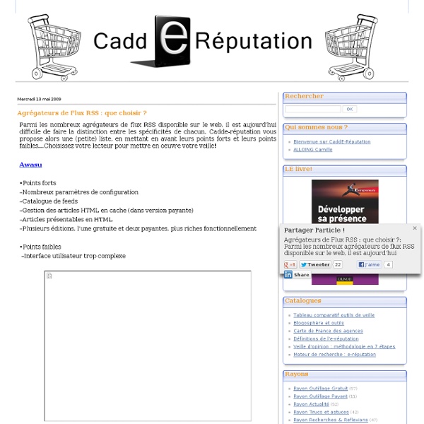 Agrégateurs de Flux RSS : que choisir